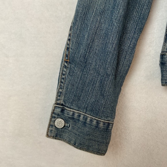 Gap Jean Jacket Womens M Blue Denim Trucker Vintage 2004 Stretch - Picture 3 of 11